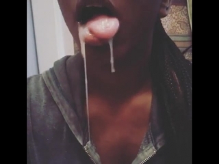 opened her mouth full of sperm